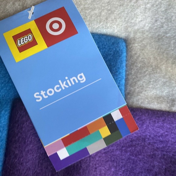 LEGO Collection Target 20" Purple Blue Color Block Felt Christmas Stocking NEW - Picture 2 of 5